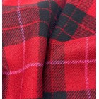 Abraham Moon Fabric 100% Wool Red Black Check 1883/48